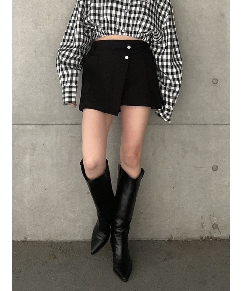 ENVYM（アンビー）の「サイドポケットミニＳＫ（スカート・レディース・ブラック/ベージュ・FREE）」の8枚目の写真