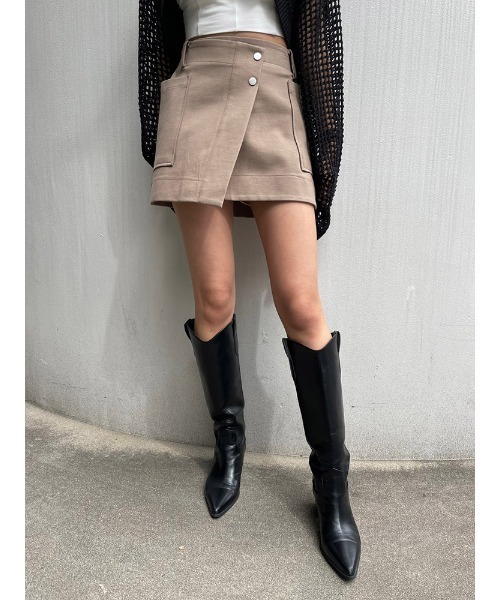 ENVYM（アンビー）の「サイドポケットミニＳＫ（スカート・レディース・ブラック/ベージュ・FREE）」の9枚目の写真