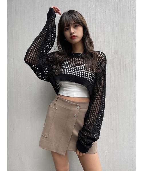 ENVYM（アンビー）の「サイドポケットミニＳＫ（スカート・レディース・ブラック/ベージュ・FREE）」の14枚目の写真