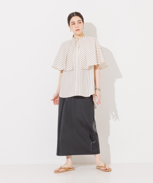 NOMINE（ノミネ）の「ギャザーボリュームカラーブラウス（シャツ/ブラウス・レディース・ホワイト/ブラック/カーキ/その他・フリー）」の14枚目の写真