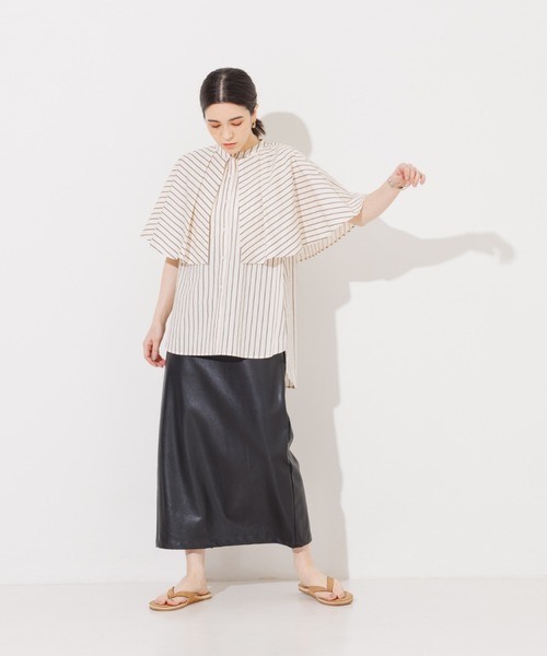 NOMINE（ノミネ）の「ギャザーボリュームカラーブラウス（シャツ/ブラウス・レディース・ホワイト/ブラック/カーキ/その他・フリー）」の17枚目の写真