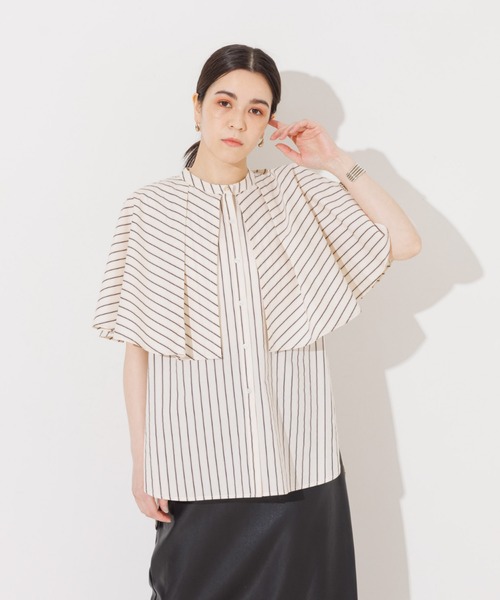 NOMINE（ノミネ）の「ギャザーボリュームカラーブラウス（シャツ/ブラウス・レディース・ホワイト/ブラック/カーキ/その他・フリー）」の6枚目の写真