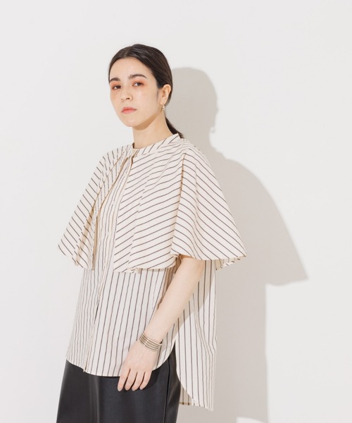 NOMINE（ノミネ）の「ギャザーボリュームカラーブラウス（シャツ/ブラウス・レディース・ホワイト/ブラック/カーキ/その他・フリー）」の7枚目の写真