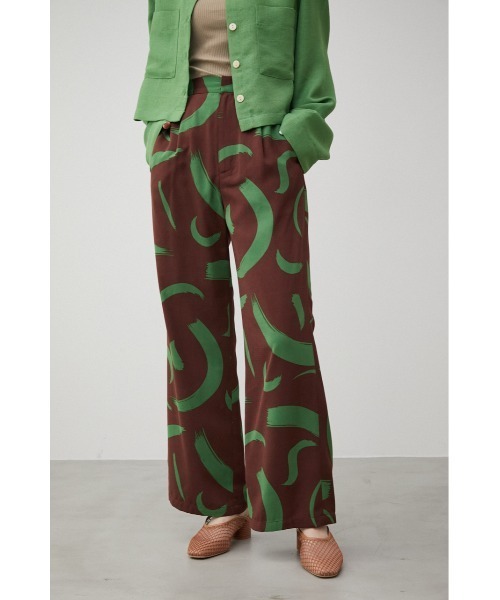 AZUL by moussy（アズールバイマウジー）の「NATURE PATTERN WIDE PANTS/ネイチャーパターンワイドパンツ（その他パンツ・レディース・ブラウン系その他/ベージュ系その他・MEDIUM/SMALL）」の9枚目の写真