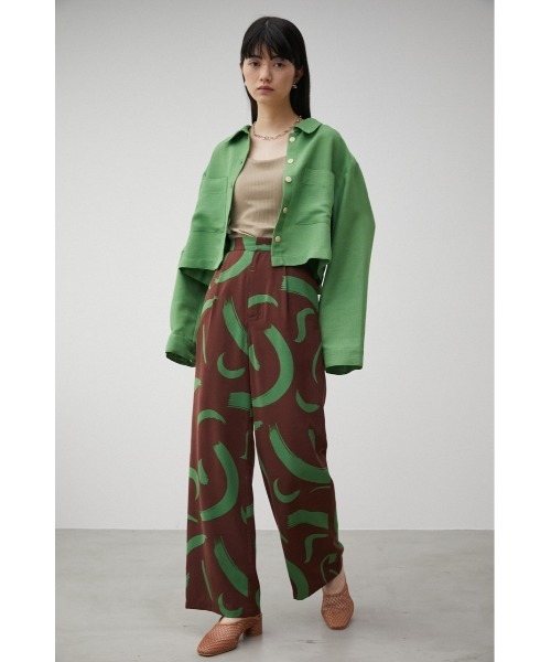 AZUL by moussy（アズールバイマウジー）の「NATURE PATTERN WIDE PANTS/ネイチャーパターンワイドパンツ（その他パンツ・レディース・ブラウン系その他/ベージュ系その他・MEDIUM/SMALL）」の7枚目の写真