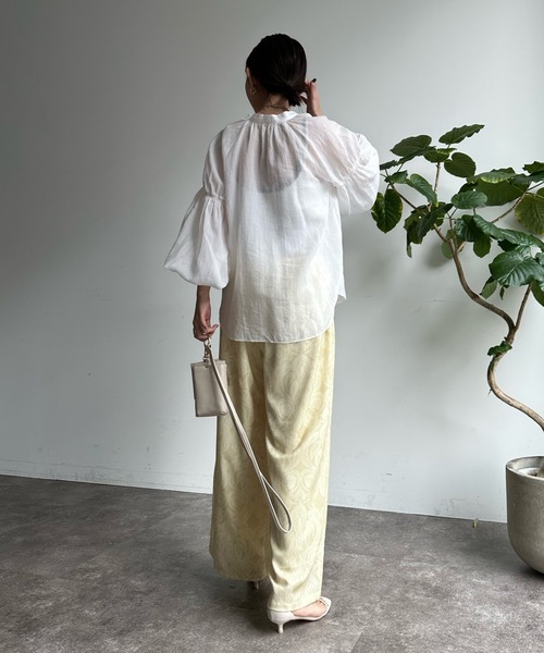 DouDou（ドゥドゥ）の「【WEB限定】オリエンタル柄イージーワイドパンツ（スラックス・レディース・ブラウン/イエロー・FREE）」の16枚目の写真