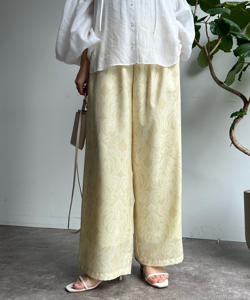DouDou（ドゥドゥ）の「【WEB限定】オリエンタル柄イージーワイドパンツ（スラックス・レディース・ブラウン/イエロー・FREE）」の17枚目の写真