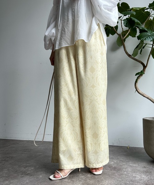 DouDou（ドゥドゥ）の「【WEB限定】オリエンタル柄イージーワイドパンツ（スラックス・レディース・ブラウン/イエロー・FREE）」の18枚目の写真