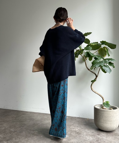 DouDou（ドゥドゥ）の「【WEB限定】オリエンタル柄イージーワイドパンツ（スラックス・レディース・ブラウン/イエロー・FREE）」の7枚目の写真