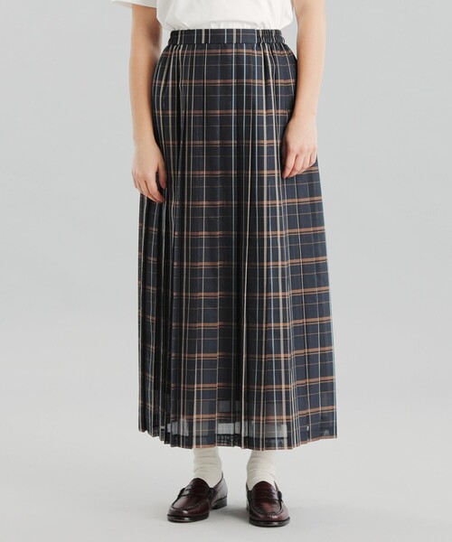 MACKINTOSH PHILOSOPHY（ﾏｯｷﾝﾄｯｼｭ ﾌｨﾛｿﾌｨｰ）の「GREY LABEL クラシカルプリーツスカート（スカート・レディース・ベージュ系その他/ダークネイビー/グリーン系その他7・2）」の2枚目の写真