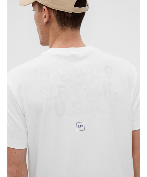 GAP（ギャップ）の「GAP スクエアロゴ Tシャツ(ユニセックス)（Tシャツ/カットソー・メンズ・パープル系その他/ターコイズブルー/ブラック/グリーン/ホワイト/イエロー・L/M/XL/S/XS）」の7枚目の写真