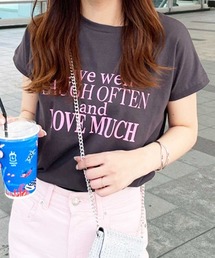 フレンチスリーブプリントロゴTシャツ