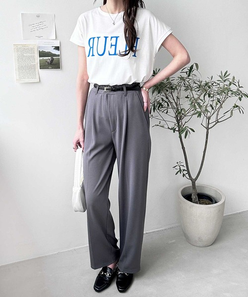 GeeRA（ジーラ）の「フレンチスリーブプリントロゴＴシャツ（Tシャツ/カットソー・レディース・ブラック/ホワイト系その他/チャコール/ホワイト・MEDIUM/X-LARGE/SMALL/LARGE）」の19枚目の写真