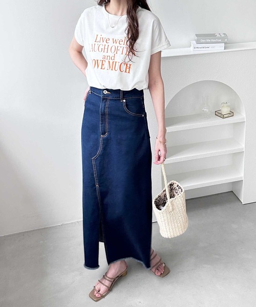 GeeRA（ジーラ）の「フレンチスリーブプリントロゴＴシャツ（Tシャツ/カットソー・レディース・ブラック/ホワイト系その他/チャコール/ホワイト・MEDIUM/X-LARGE/SMALL/LARGE）」の20枚目の写真