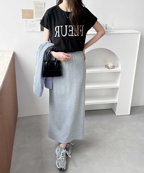 GeeRA（ジーラ）の「フレンチスリーブプリントロゴＴシャツ（Tシャツ/カットソー・レディース・ブラック/ホワイト系その他/チャコール/ホワイト・MEDIUM/X-LARGE/SMALL/LARGE）」の22枚目の写真