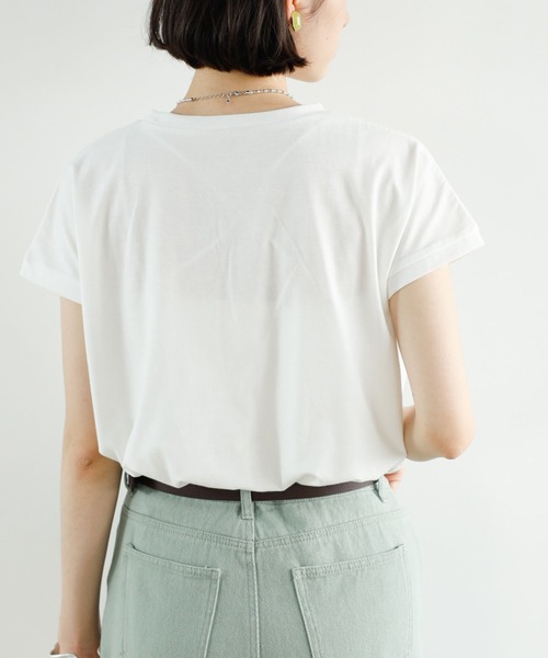 GeeRA（ジーラ）の「フレンチスリーブプリントロゴＴシャツ（Tシャツ/カットソー・レディース・ブラック/ホワイト系その他/チャコール/ホワイト・MEDIUM/X-LARGE/SMALL/LARGE）」の6枚目の写真