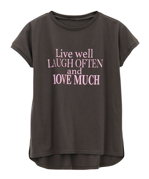 GeeRA（ジーラ）の「フレンチスリーブプリントロゴＴシャツ（Tシャツ/カットソー・レディース・ブラック/ホワイト系その他/チャコール/ホワイト・MEDIUM/X-LARGE/SMALL/LARGE）」の13枚目の写真