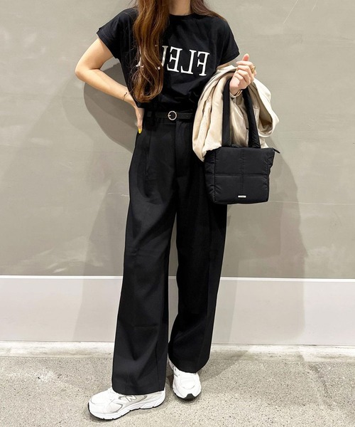 GeeRA（ジーラ）の「フレンチスリーブプリントロゴＴシャツ（Tシャツ/カットソー・レディース・ブラック/ホワイト系その他/チャコール/ホワイト・MEDIUM/X-LARGE/SMALL/LARGE）」の16枚目の写真