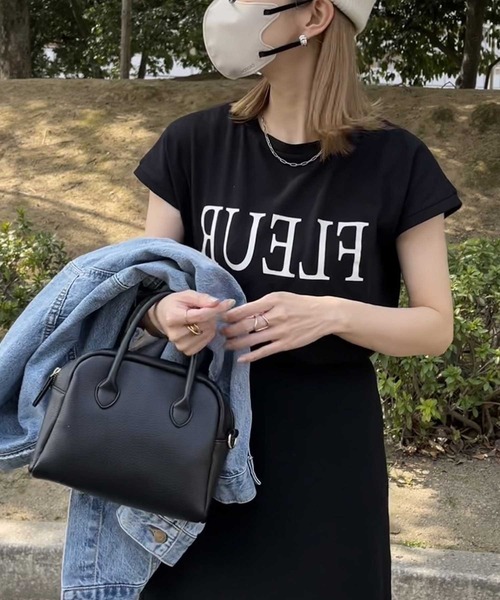 GeeRA（ジーラ）の「フレンチスリーブプリントロゴＴシャツ（Tシャツ/カットソー・レディース・ブラック/ホワイト系その他/チャコール/ホワイト・MEDIUM/X-LARGE/SMALL/LARGE）」の14枚目の写真