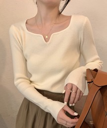 Girly Doll | キーネックリブニット(ニット/セーター)