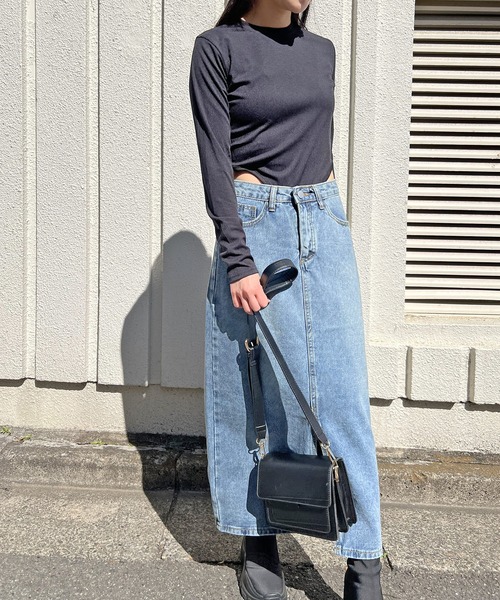 Jewelobe（ジュエローブ）の「クルーネックハイレグボディスーツ（Tシャツ/カットソー・レディース・ブラック/杢グレー/ホワイト・FREE）」の5枚目の写真