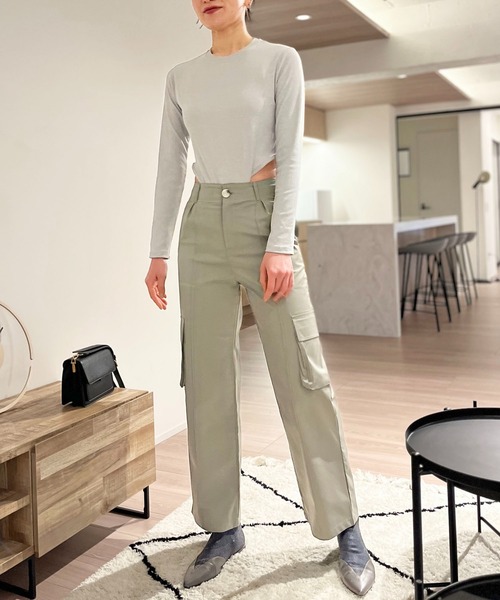 Jewelobe（ジュエローブ）の「クルーネックハイレグボディスーツ（Tシャツ/カットソー・レディース・ブラック/杢グレー/ホワイト・FREE）」の13枚目の写真