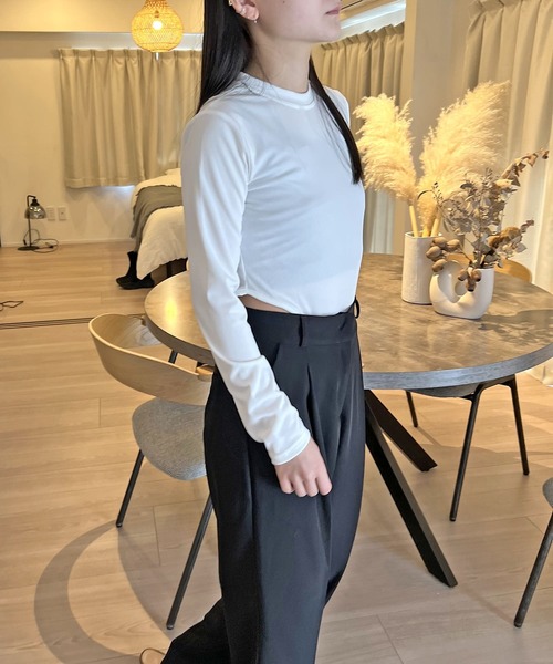 Jewelobe（ジュエローブ）の「クルーネックハイレグボディスーツ（Tシャツ/カットソー・レディース・ブラック/杢グレー/ホワイト・FREE）」の14枚目の写真