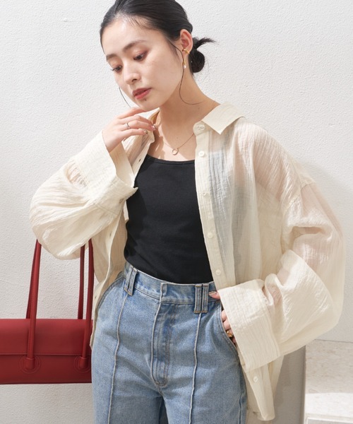 バックボタンデザインシアーシャツ バックボタンデザインシアーシャツ - Vin - Vin｜YAMADAYA STORE