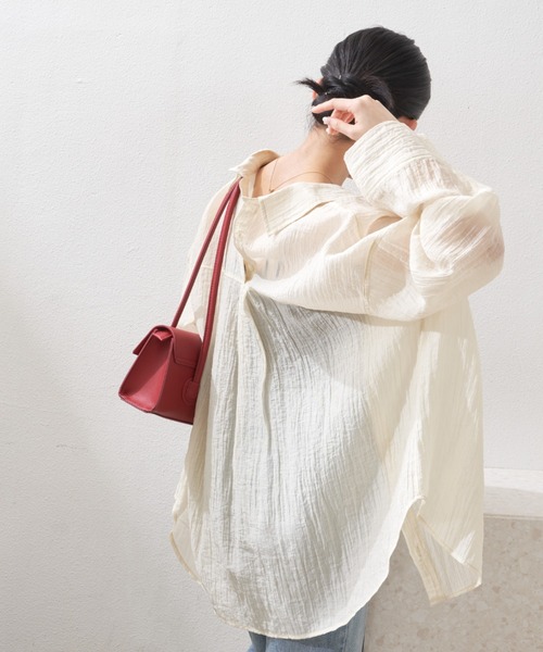 バックボタンデザインシアーシャツ バックボタンデザインシアーシャツ - Vin - Vin｜YAMADAYA STORE