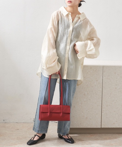 バックボタンデザインシアーシャツ バックボタンデザインシアーシャツ - Vin - Vin｜YAMADAYA STORE