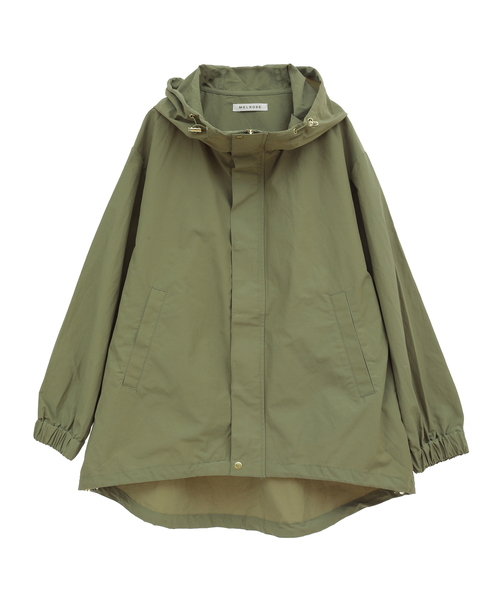 SOFFITTO（ソフィット）の「コットンナイロン撥水加工裾ドロストミドル丈ブルゾン（取り扱い店舗限定）（マウンテンパーカー・レディース・ブラック/ベージュ/カーキ/ネイビー・FREE）」の3枚目の写真