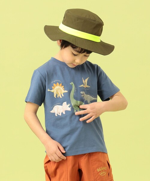 BEAMS mini(ビームスミニ)の「BEAMS mini / ダイナソー Tシャツ 23SS(90~150cm)(Tシャツ/カットソー・キッズ・ブルー系その他4/グリーン系その他2/ベージュ・90/100/110/120/130/140/150)」の1枚目の写真