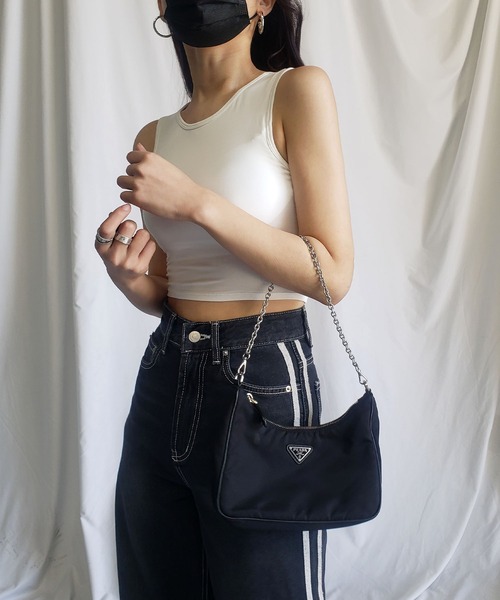 me+em select（ミームセレクト）の「※※【 カップ付き 】カットアウトバッククロスアメスリショートタンクトップ（タンクトップ・レディース・グレー/ブラック/グリーン/ホワイト/ベージュ・FREE）」の16枚目の写真