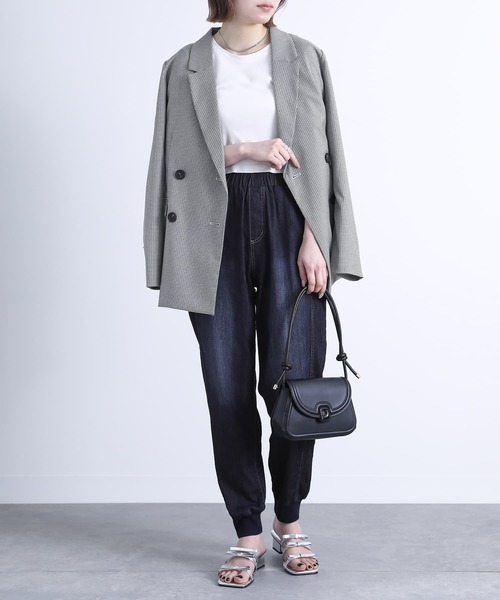 n'OrLABEL（ノアールレーベル）の「【機能素材】『デニムジョガーパンツ』（デニムパンツ・レディース・ネイビー/インディゴブルー/ブルー・1/2）」の6枚目の写真