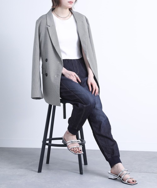 n'OrLABEL（ノアールレーベル）の「【機能素材】『デニムジョガーパンツ』（デニムパンツ・レディース・ネイビー/インディゴブルー/ブルー・1/2）」の7枚目の写真