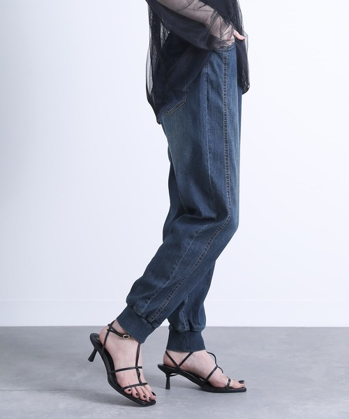 n'OrLABEL（ノアールレーベル）の「【機能素材】『デニムジョガーパンツ』（デニムパンツ・レディース・ネイビー/インディゴブルー/ブルー・1/2）」の11枚目の写真