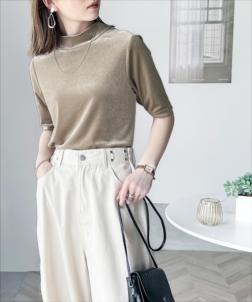 トップス　ろくsama 楽天市場】シュッと美シリーズ メロウトップス レディース 半袖