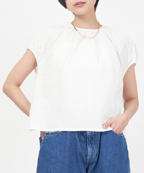 ORCIVAL（オーシバル）の「SHORT SLEEVE PULLOVER（シャツ/ブラウス・レディース・オフホワイト/ネイビー/チャコール/グリーン・1）」の2枚目の写真