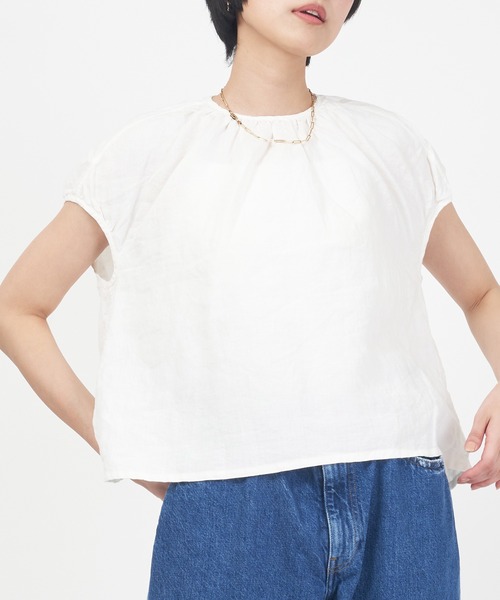 ORCIVAL（オーシバル）の「SHORT SLEEVE PULLOVER（シャツ/ブラウス・レディース・オフホワイト/ネイビー/チャコール/グリーン・1）」の5枚目の写真