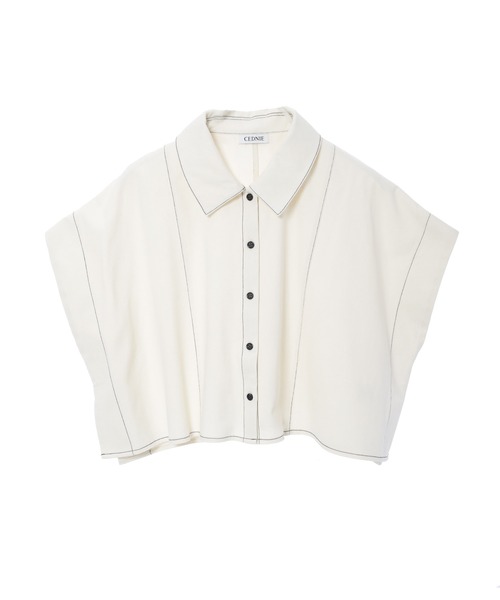 CEDNIE(セドニー)の「【10周年記念アイテム】配色ステッチコットンシャツ(シャツ/ブラウス・レディース・ネイビー/アイボリー・M)」の11枚目の写真