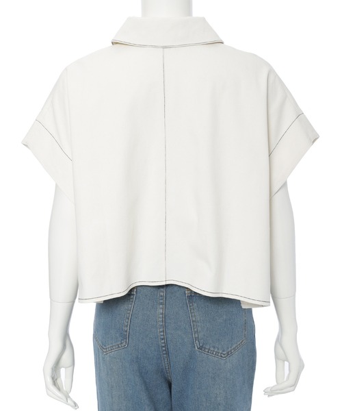 CEDNIE(セドニー)の「【10周年記念アイテム】配色ステッチコットンシャツ(シャツ/ブラウス・レディース・ネイビー/アイボリー・M)」の14枚目の写真