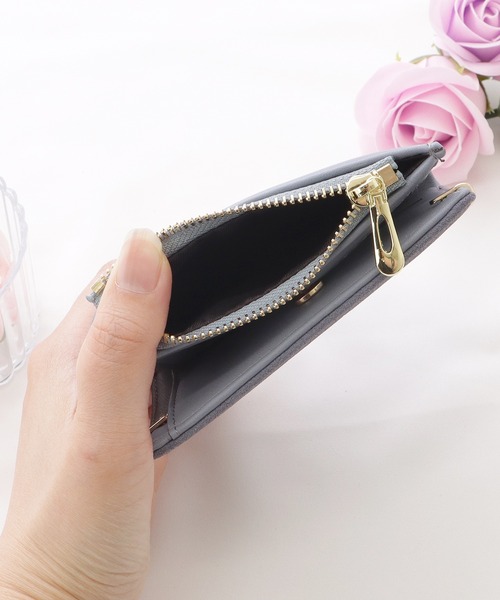 Lace Ladies（レースレディース）の「レザー調二つ折りスリム財布（財布・レディース・ブルー/ベージュ/ピンク/グレー/ブラック・FREE）」の16枚目の写真