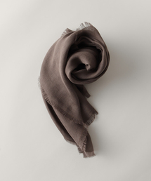 【美品】AP STUDIO THROW ライトリネンストール ブラウン AP STUDIO（エーピーストゥディオ）の「【THROW/スロー】ライトリネン