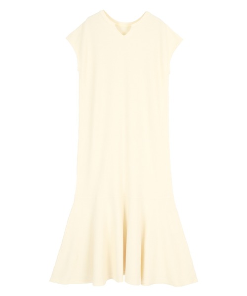 ワッフルカットソーキーネックワンピース