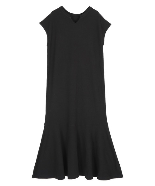 ワッフルカットソーキーネックワンピース