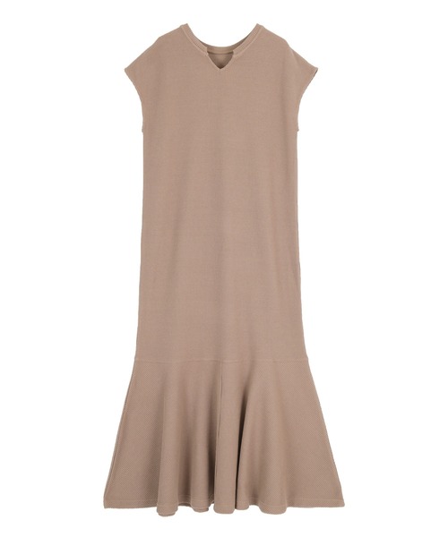 ワッフルカットソーキーネックワンピース