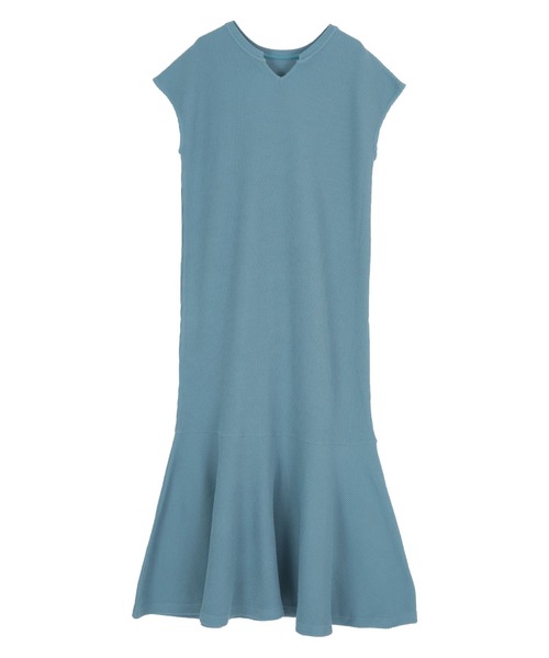 ワッフルカットソーキーネックワンピース