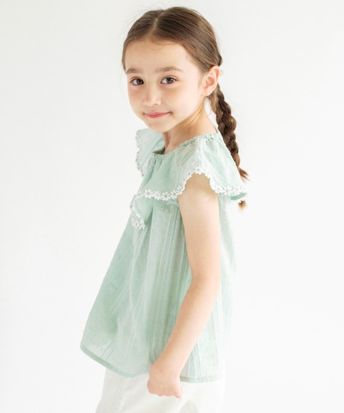 BRANSHES（ブランシェス）の「【プチレディ】【女児ペア】ブラウス（シャツ/ブラウス・キッズ・オフホワイト/ラベンダー/ライトグリーン・150/140/120/130/90/100/110）」の2枚目の写真