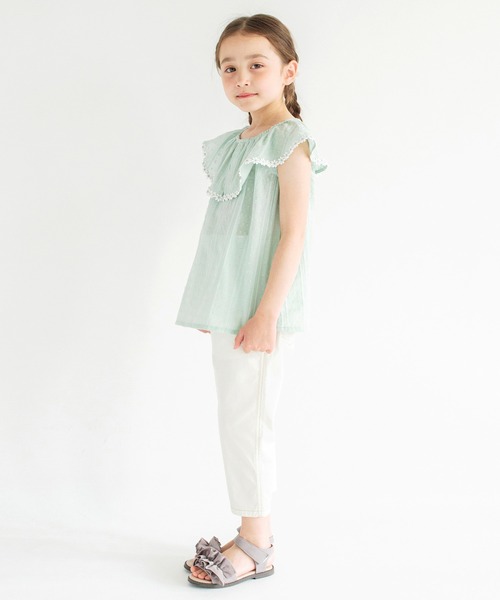 BRANSHES（ブランシェス）の「【プチレディ】【女児ペア】ブラウス（シャツ/ブラウス・キッズ・オフホワイト/ラベンダー/ライトグリーン・150/140/120/130/90/100/110）」の4枚目の写真