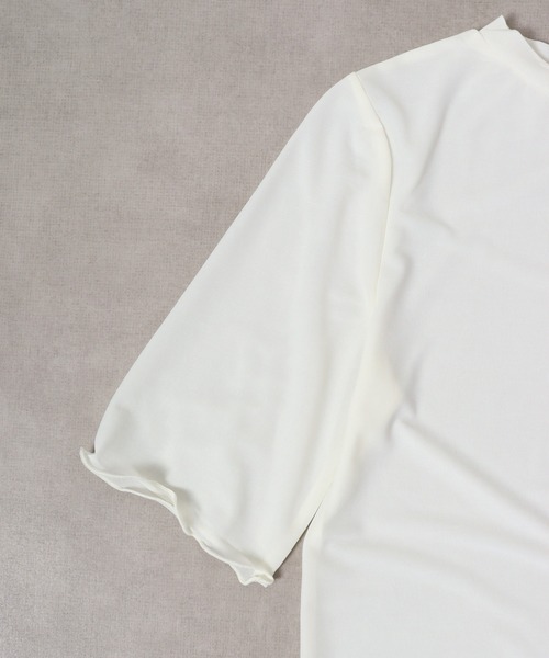 hunch(ハンチ)の「hunch シアーカットリブ五分袖メロウTシャツ(その他トップス・レディース・オフホワイト・FREE)」の3枚目の写真